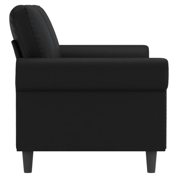 Dvivietė sofa, juodos spalvos, 140cm, dirbtinė oda