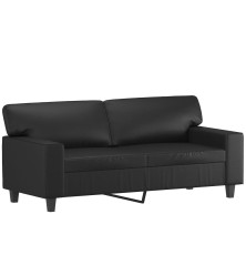 Dvivietė sofa, juodos spalvos, 140cm, dirbtinė oda