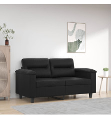 Dvivietė sofa, juodos spalvos, 120cm, dirbtinė oda