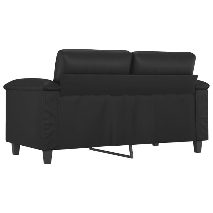 Dvivietė sofa, juodos spalvos, 120cm, dirbtinė oda