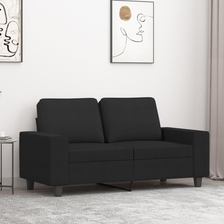 Dvivietė sofa, juodos spalvos, 120cm, audinys