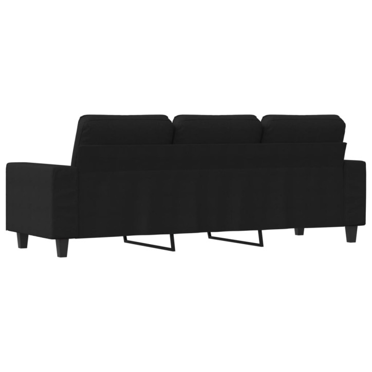 Trivietė sofa, juodos spalvos, 180cm, audinys