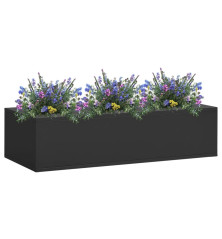 Biuro dėžė gėlėms, antracito spalvos, 90x40x23cm, plienas