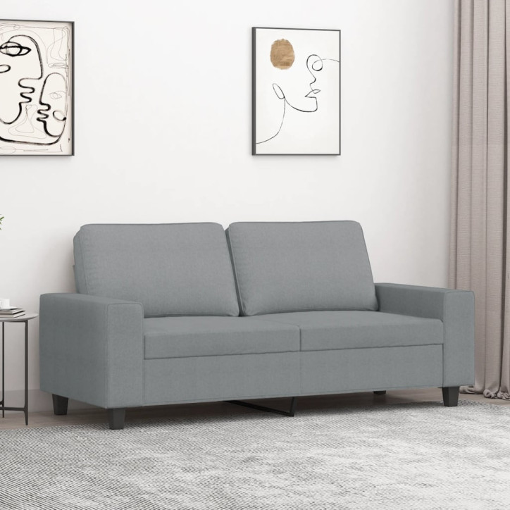 Dvivietė sofa, šviesiai pilkos spalvos, 140cm, audinys