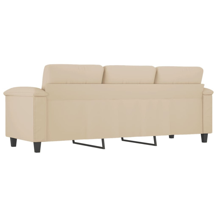 Trivietė sofa, kreminės spalvos, 180cm, mikropluošto audinys