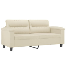 Dvivietė sofa, kreminės spalvos, 140cm, dirbtinė oda