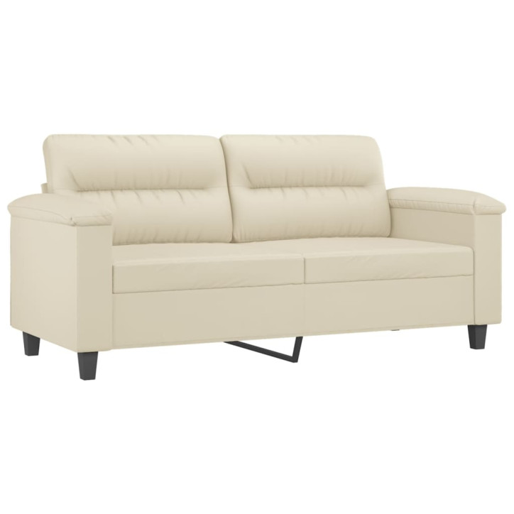 Dvivietė sofa, kreminės spalvos, 140cm, dirbtinė oda