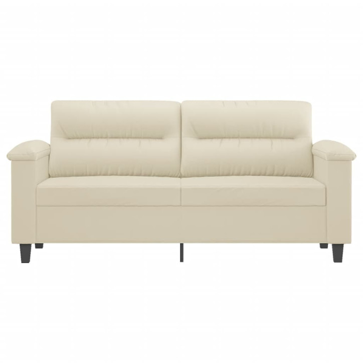 Dvivietė sofa, kreminės spalvos, 140cm, dirbtinė oda