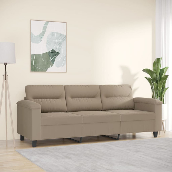 Trivietė sofa, taupe spalvos, 180cm, mikropluošto audinys