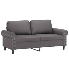 Dvivietė sofa, pilkos spalvos, 140cm, dirbtinė oda