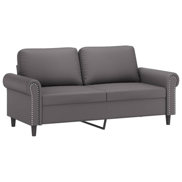 Dvivietė sofa, pilkos spalvos, 140cm, dirbtinė oda