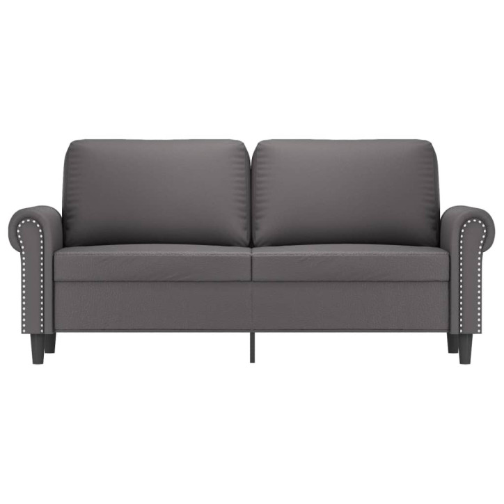 Dvivietė sofa, pilkos spalvos, 140cm, dirbtinė oda