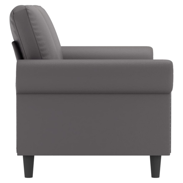 Dvivietė sofa, pilkos spalvos, 140cm, dirbtinė oda