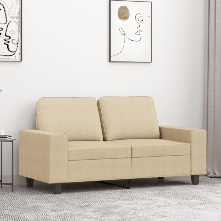 Dvivietė sofa, kreminės spalvos, 120cm, audinys