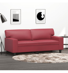 Dvivietė sofa, raudonojo vyno spalvos, 140cm, dirbtinė oda