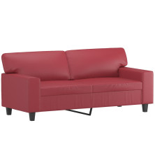 Dvivietė sofa, raudonojo vyno spalvos, 140cm, dirbtinė oda