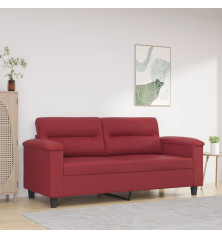 Dvivietė sofa, raudonojo vyno spalvos, 140cm, dirbtinė oda