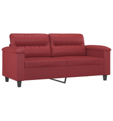 Dvivietė sofa, raudonojo vyno spalvos, 140cm, dirbtinė oda