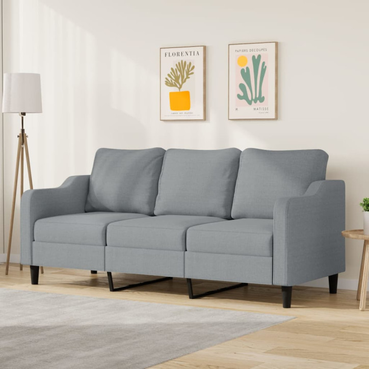 Trivietė sofa, šviesiai pilkos spalvos, 180cm, audinys