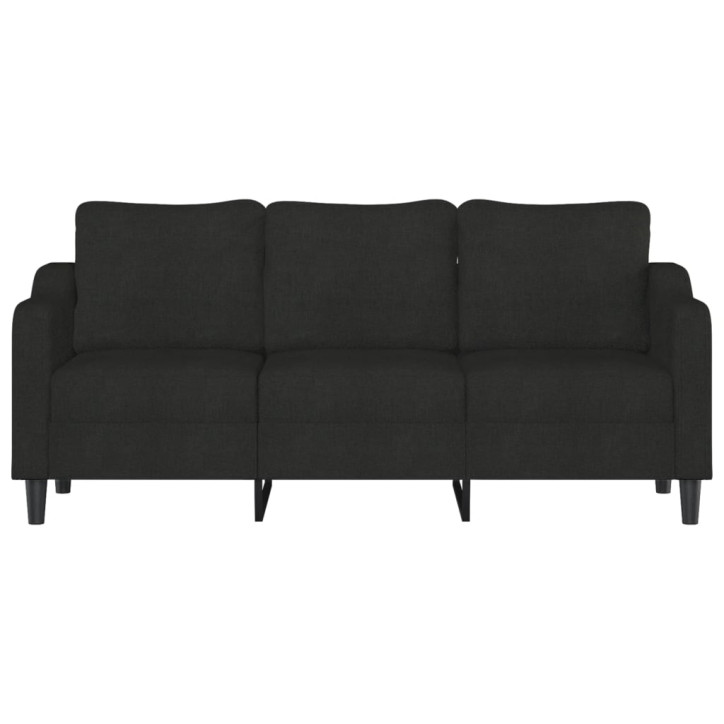 Trivietė sofa, juodos spalvos, 180cm, audinys