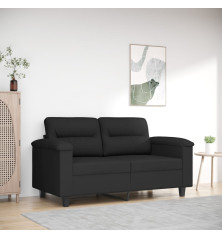 Dvivietė sofa, juodos spalvos, 120cm, mikropluošto audinys