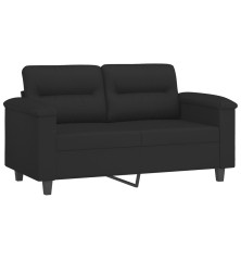 Dvivietė sofa, juodos spalvos, 120cm, mikropluošto audinys