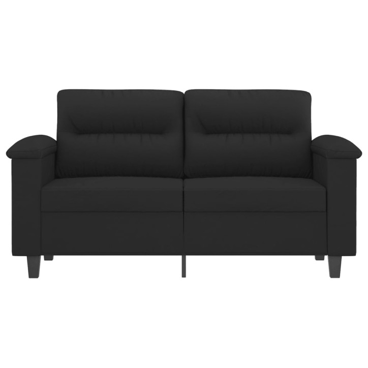 Dvivietė sofa, juodos spalvos, 120cm, mikropluošto audinys