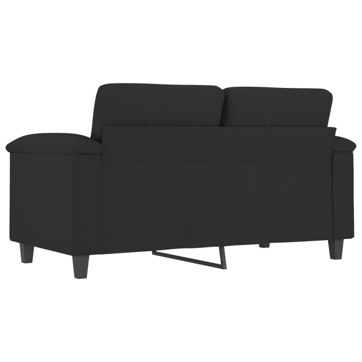 Dvivietė sofa, juodos spalvos, 120cm, mikropluošto audinys