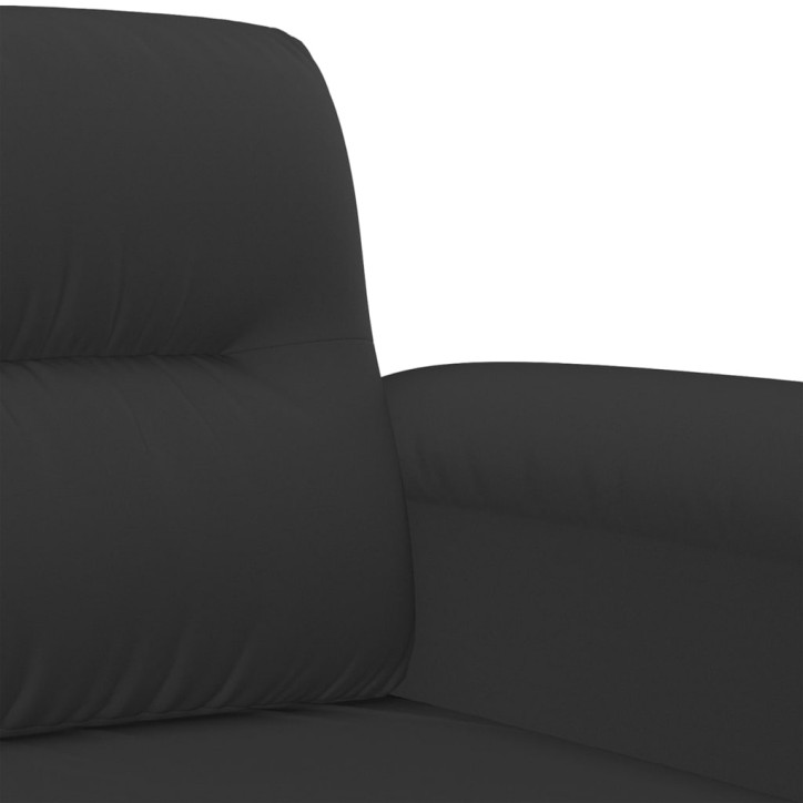 Dvivietė sofa, juodos spalvos, 120cm, mikropluošto audinys