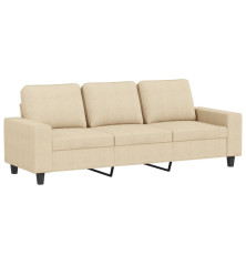 Trivietė sofa, kreminės spalvos, 180cm, audinys