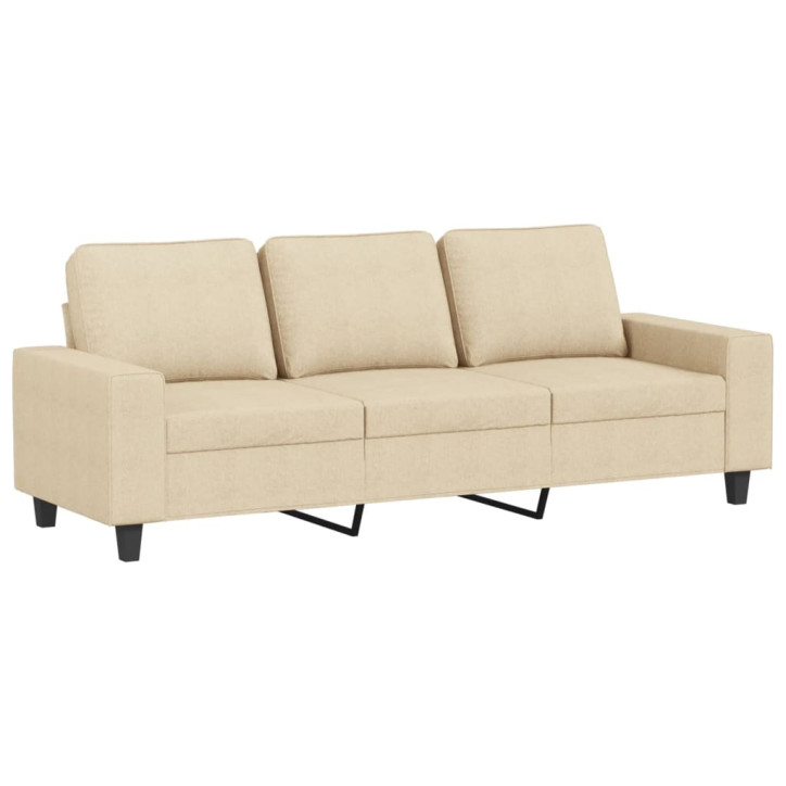 Trivietė sofa, kreminės spalvos, 180cm, audinys