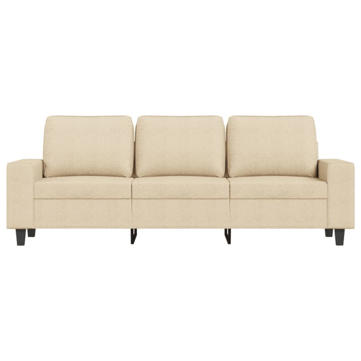 Trivietė sofa, kreminės spalvos, 180cm, audinys