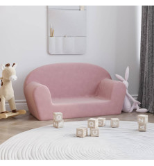 Vaikiška dvivietė sofa, rožinės spalvos, minkštas pliušas