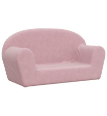 Vaikiška dvivietė sofa, rožinės spalvos, minkštas pliušas