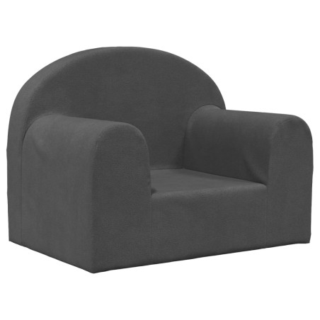 Vaikiška sofa, antracito spalvos, minkštas pliušas