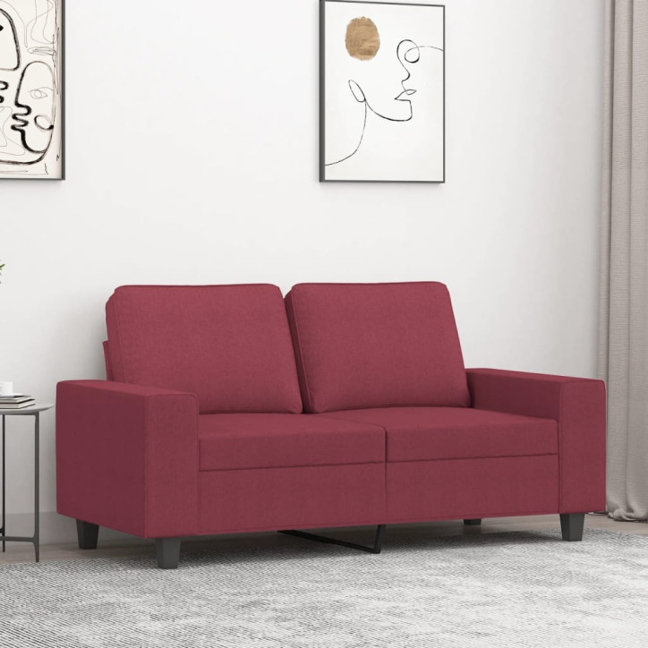 Dvivietė sofa, raudonojo vyno spalvos, 120cm, audinys