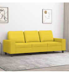 Trivietė sofa, šviesiai geltonos spalvos, 180cm, audinys