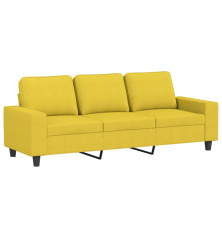 Trivietė sofa, šviesiai geltonos spalvos, 180cm, audinys