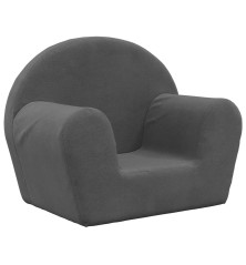 Vaikiška sofa, antracito spalvos, minkštas pliušas