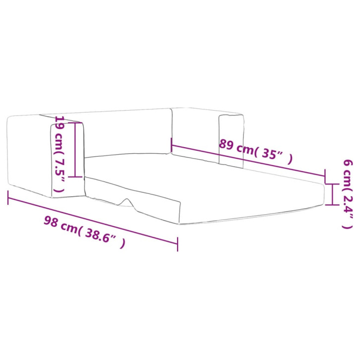 Vaikiška dvivietė sofa-lova, šviesiai pilka, minkštas pliušas