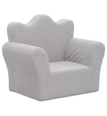 Vaikiška sofa, šviesiai pilkos spalvos, minkštas pliušas