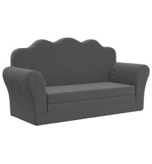 Vaikiška dvivietė sofa-lova, antracito, minkštas pliušas