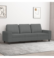 Trivietė sofa, tamsiai pilkos spalvos, 180cm, audinys