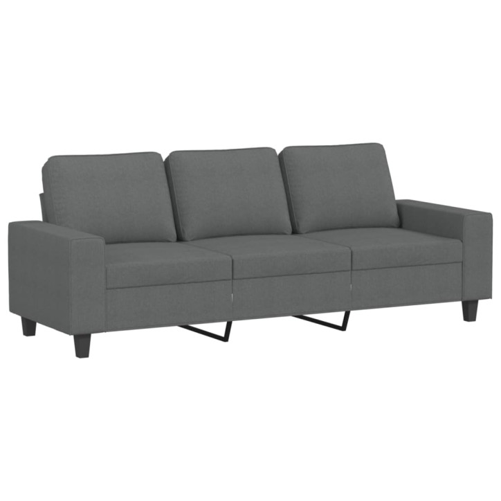 Trivietė sofa, tamsiai pilkos spalvos, 180cm, audinys