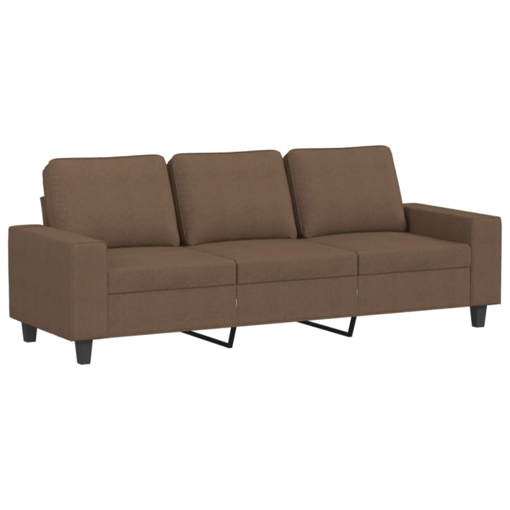 Trivietė sofa, rudos spalvos, 180cm, audinys