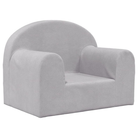 Vaikiška sofa, šviesiai pilkos spalvos, minkštas pliušas