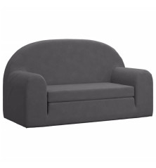 Vaikiška dvivietė sofa-lova, antracito, minkštas pliušas