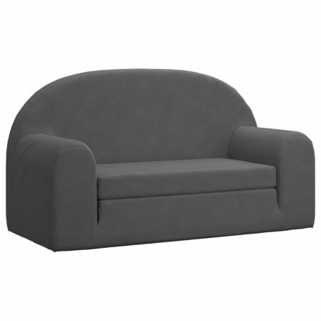 Vaikiška dvivietė sofa-lova, antracito, minkštas pliušas