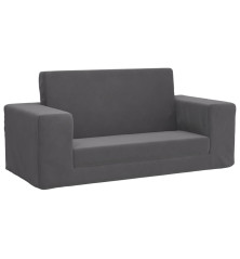 Vaikiška dvivietė sofa-lova, antracito, minkštas pliušas