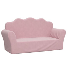 Vaikiška dvivietė sofa, rožinės spalvos, minkštas pliušas